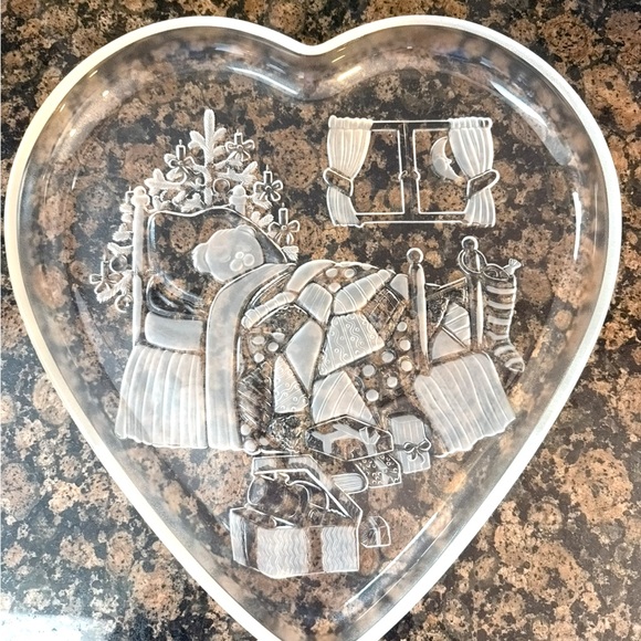 Mikasa Other - NIB Mikasa Crystal Heart-Shaped Glass Decorative Serving Tray.  12 1/2 wide